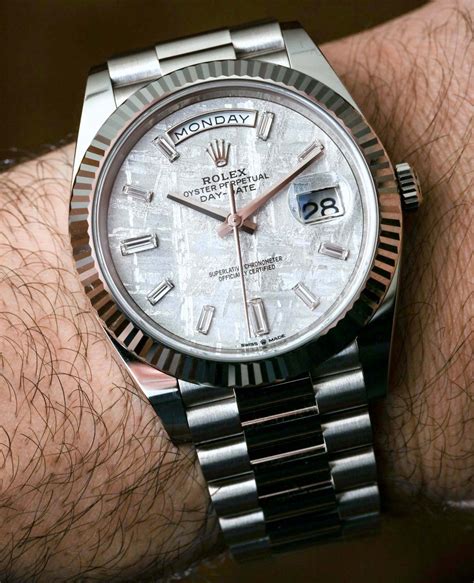 rolex day date white dial|Rolex Day-Date 40 228239.